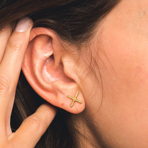 Brass Intersect Earrings - Goldeluxe Jewelry