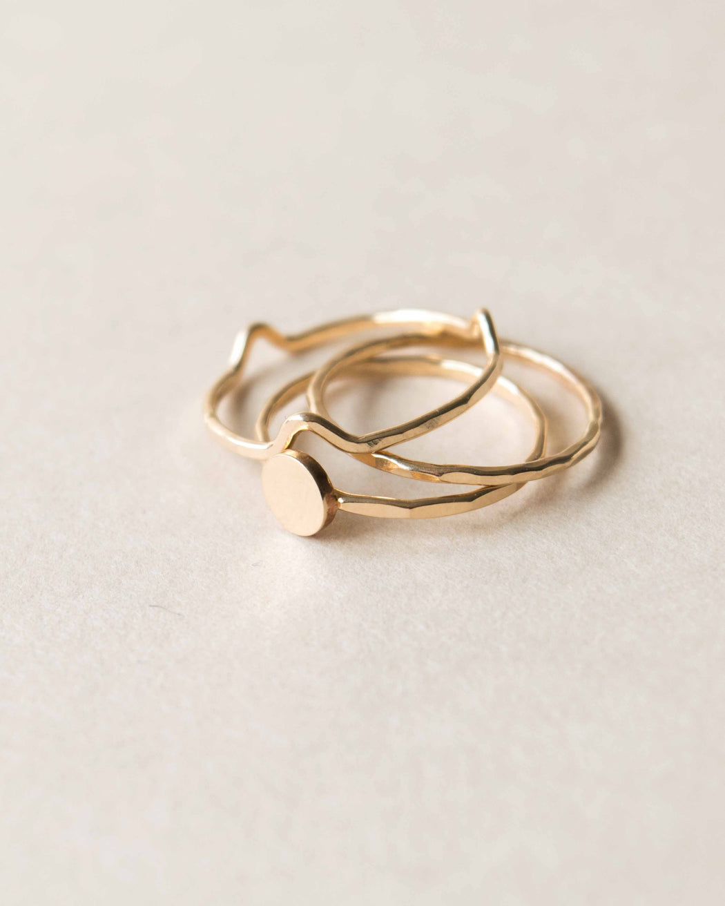 Goldeluxe - Hammered Band Stacking Ring | 14k Gold-Filled