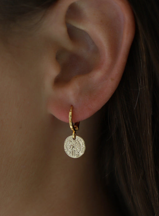 Katie Waltman - Petite Coin Huggie Earrings