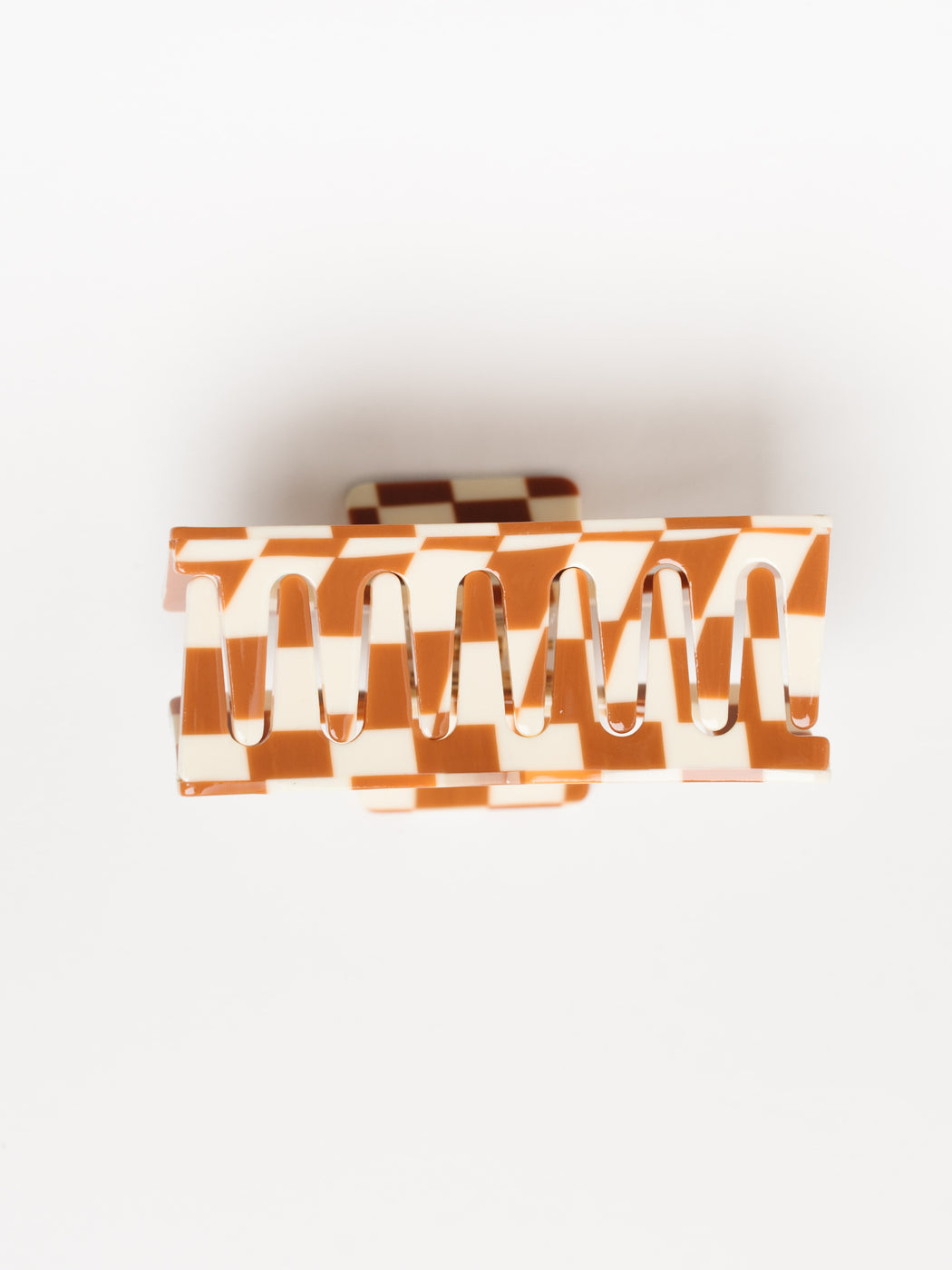 Nat + Noor - Checkered Hair Claw - Brown