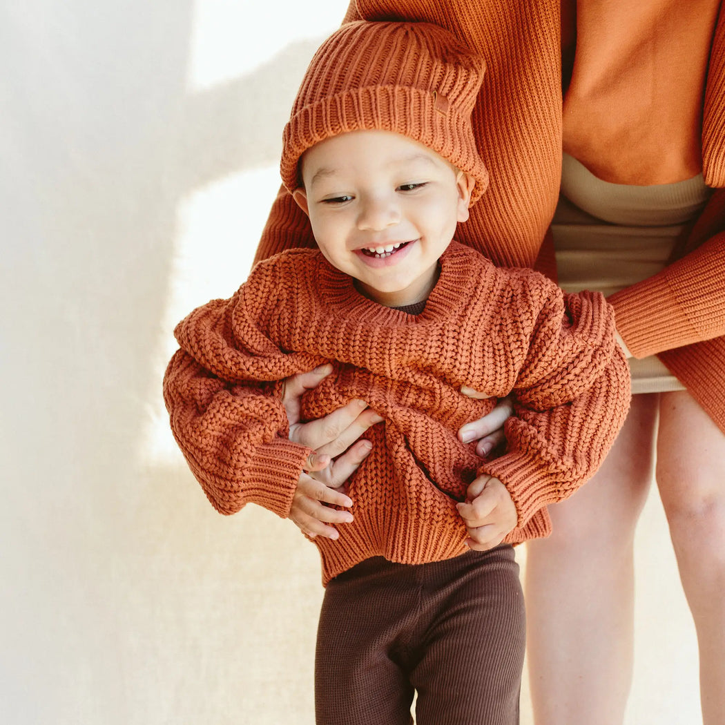 Goumi Kids - Knit Oversized Sweater - Clay